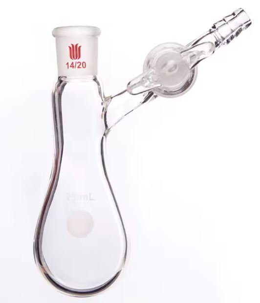 Synthware™ Schlenk Flasks with Glass Stopcock, 25mL, Joint 14/20